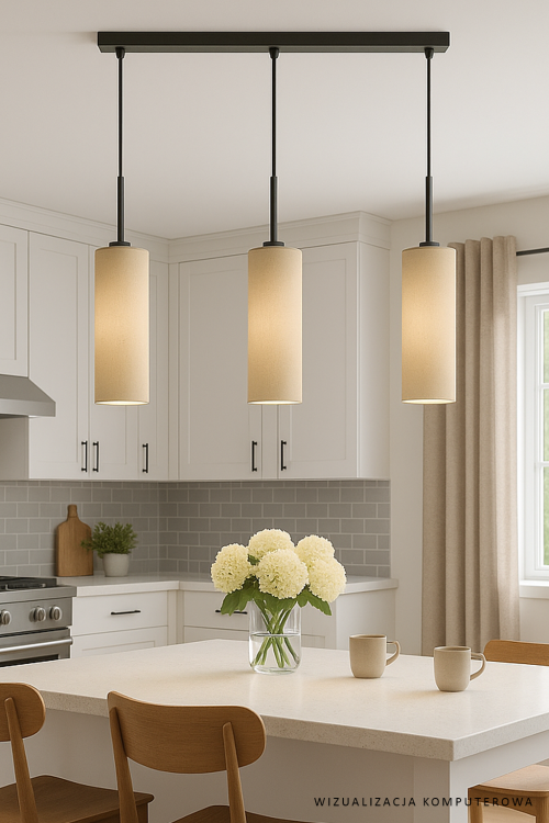 beżowa lampa wisząca do salonu z abażurem 3-płomiennym LED MADERA.png