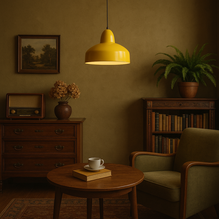 lampa wisząca metalowa retro