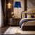 Elegancka lampa podłogowa w stylu Art Deco z granatowym abażurem i złotą podstawą to idealne oświetlenie do luksusowej sypialni. Designerska forma przyciąga wzrok, tworząc przytulny klimat i podkreślając wyrafinowany charakter wnętrza.
