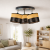 Nowoczesna lampa sufitowa w stylu skandynawskim z trzema abażurami łączącymi naturalne drewno i trwały materiał PVC. Idealna do salonu, sypialni lub jadalni. Minimalistyczny design, wysoka jakość wykonania i przytulne, rozproszone światło.