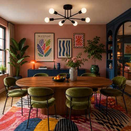 Nowoczesna czarna lampa sufitowa z 6 mlecznymi kloszami zachwyca geometryczną, lekką formą. Idealna do salonu, jadalni i sypialni, dodając wnętrzu designerskiego charakteru i elegancji.