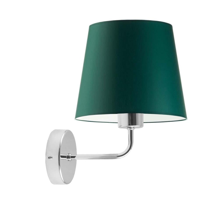 LAMPA ŚCIENNA DO SYPIALNI NAD ŁÓŻKO CHROM/ZIELEŃ BUTELKOWA SOPHIA
