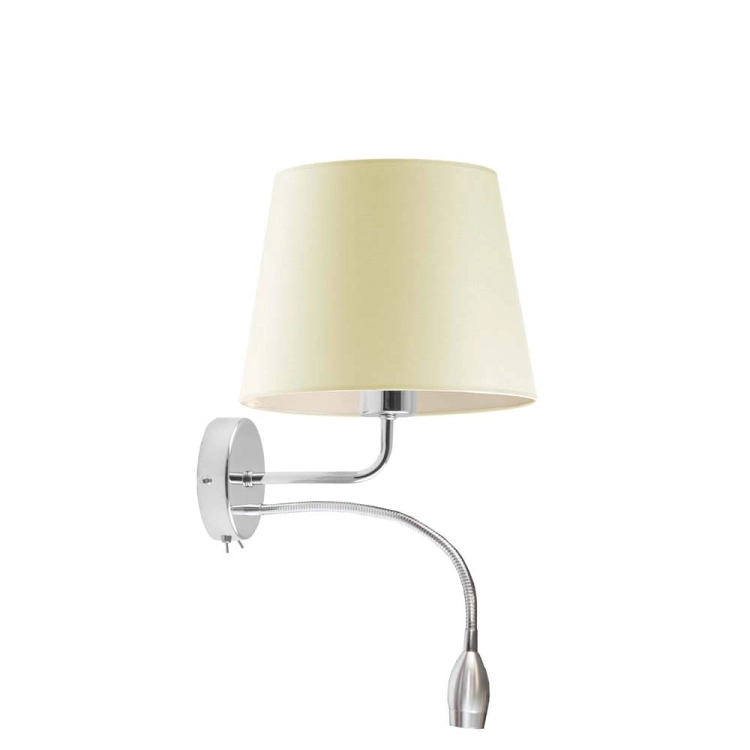 KLASYCZNY KINKIET Z REGULACJĄ DO SYPIALNI JULIET Z ABAŻUREM W KOLORZE ECRU