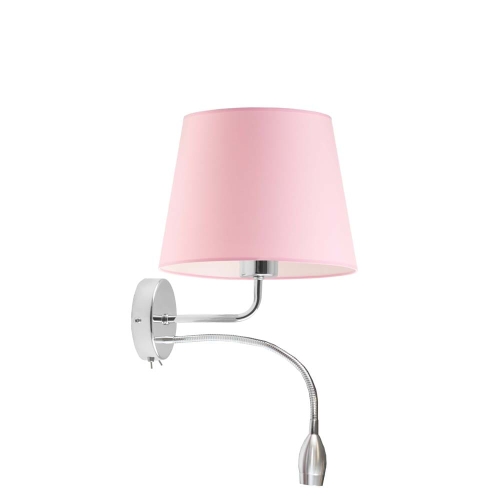 NOWOCZESNA LAMPA ŚCIENNA ZE STOŻOWYM ABAŻUREM W KOLORZE RÓŻU JULIET