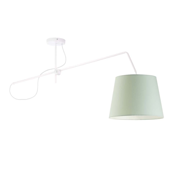 Modna lampa sufitowa BROOK w kolorze mięty z regulowanym ramieniem