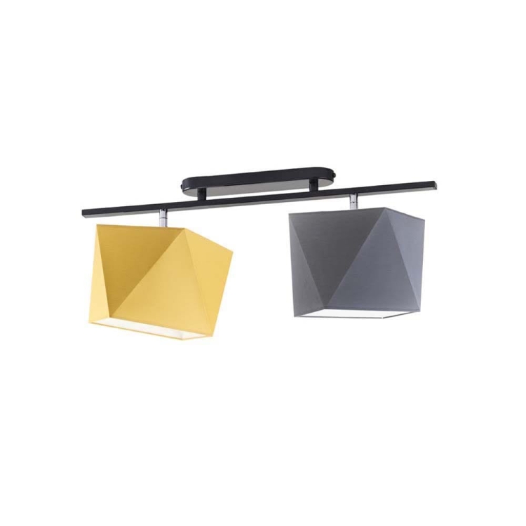 PLAFON DO POKOJU 2-PŁOMIENNY SARA Z TKANINOWYMI KLOSZAMI