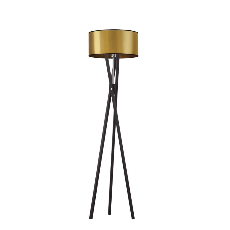 Lampa podłogowa drewno złoty/heban IVONNE MIRROR E27 60W