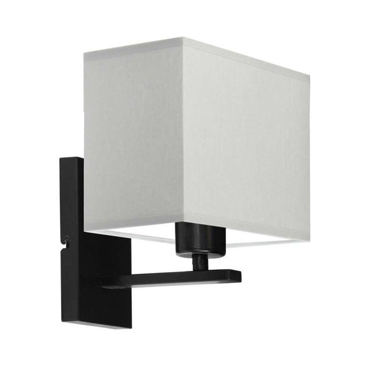 KINKIET CZARNY Z JASNOSZARYM ABAŻUREM W KSZTAŁCIE KWADRATU ROSALIE