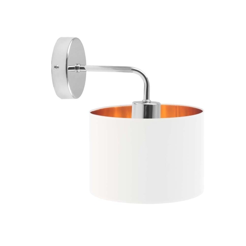 Kinkiet biały CARLY GOLD z abażurem