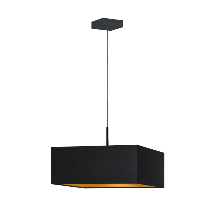 Czarny plafon kwadrat 40x40 NATASHA GOLD 1-5xE27 nowoczesne lampy sufitowe