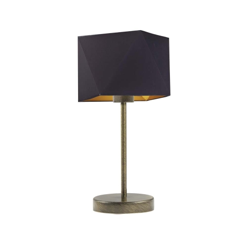 Klasyczna lampka nocna z geometrycznym abażurem czarnym ze złotym MARIEANN