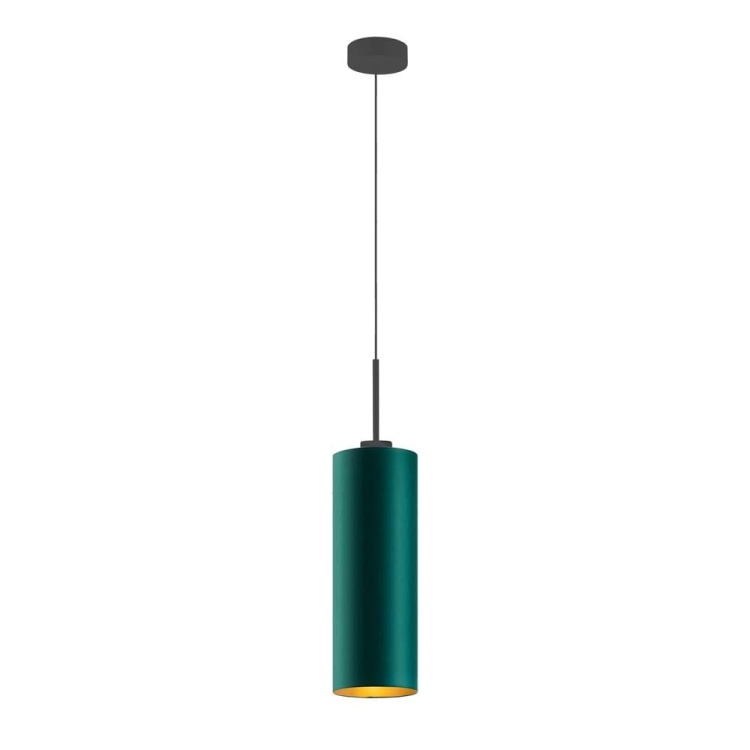 CZARNA LAMPA WISZĄCA TUBA ZIELEŃ BUTELKOWA TAMARA