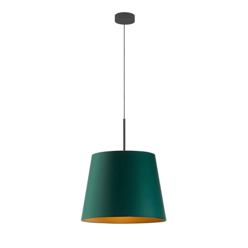 Lampa wisząca regulowana SARA GOLD abażur stożek zieleń butelkowa 1-3xE27